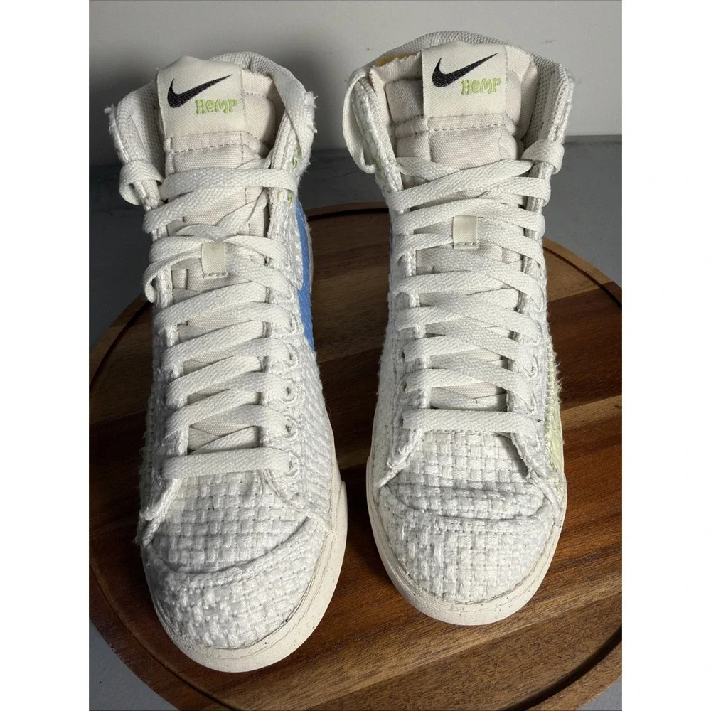 Nike Blazer Mid 77 Hemp Sail Blue Yellow Orange Womens Sneakers 8.5 DV2173-100